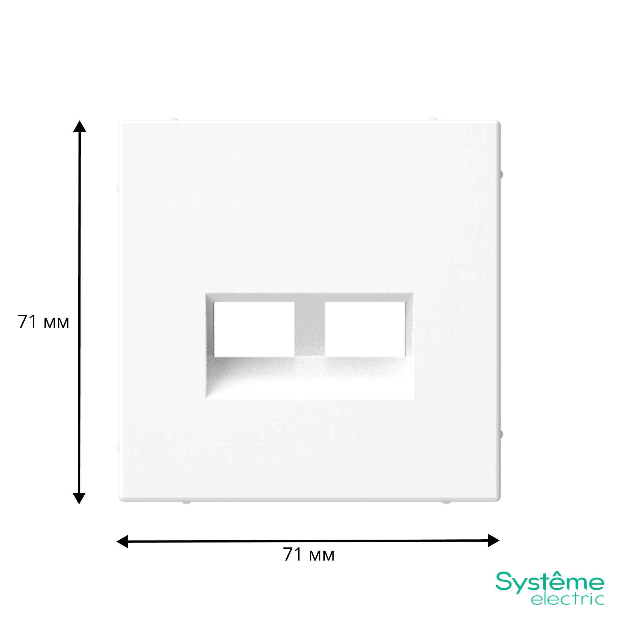 Systeme Electric ArtGallery Лотос Накладка двойная для информационных функций типа Keystone — миниатюра 3