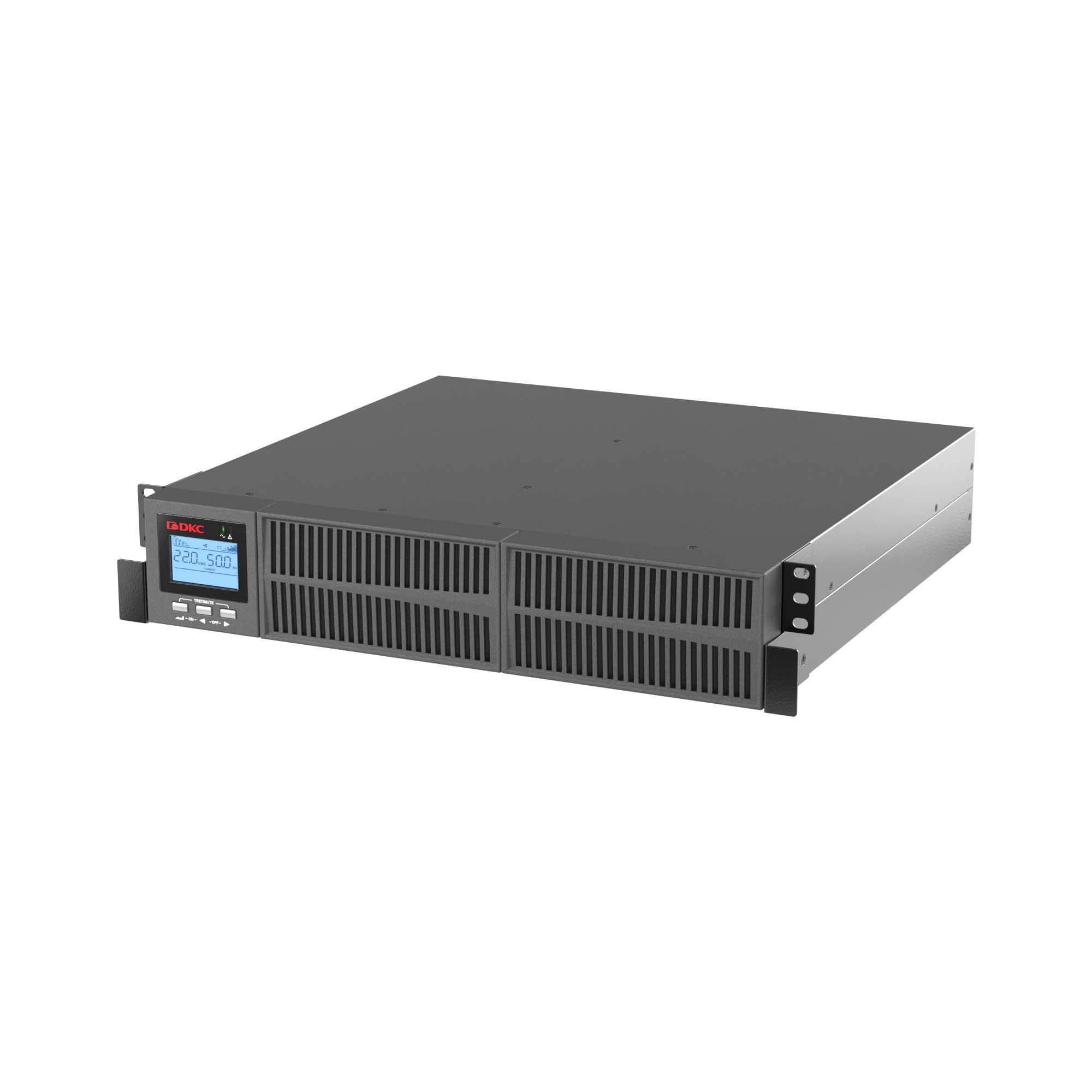 DKC Онлайн ИБП ДКС серии Small Rackmount, 1000 ВА/900 Вт, 1/1, 6xIEC C13,EPO, USB, RS-232, RJ45, Rack 2U, 2x9Ач