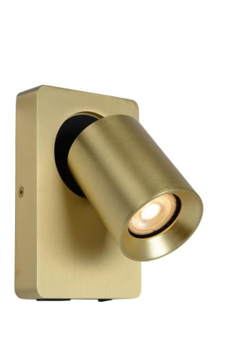 Lucide NIGEL Прожектор настенный LED GU10 1x5W 3000K With USB charging point Matt Gold / Brass 09929/06/02