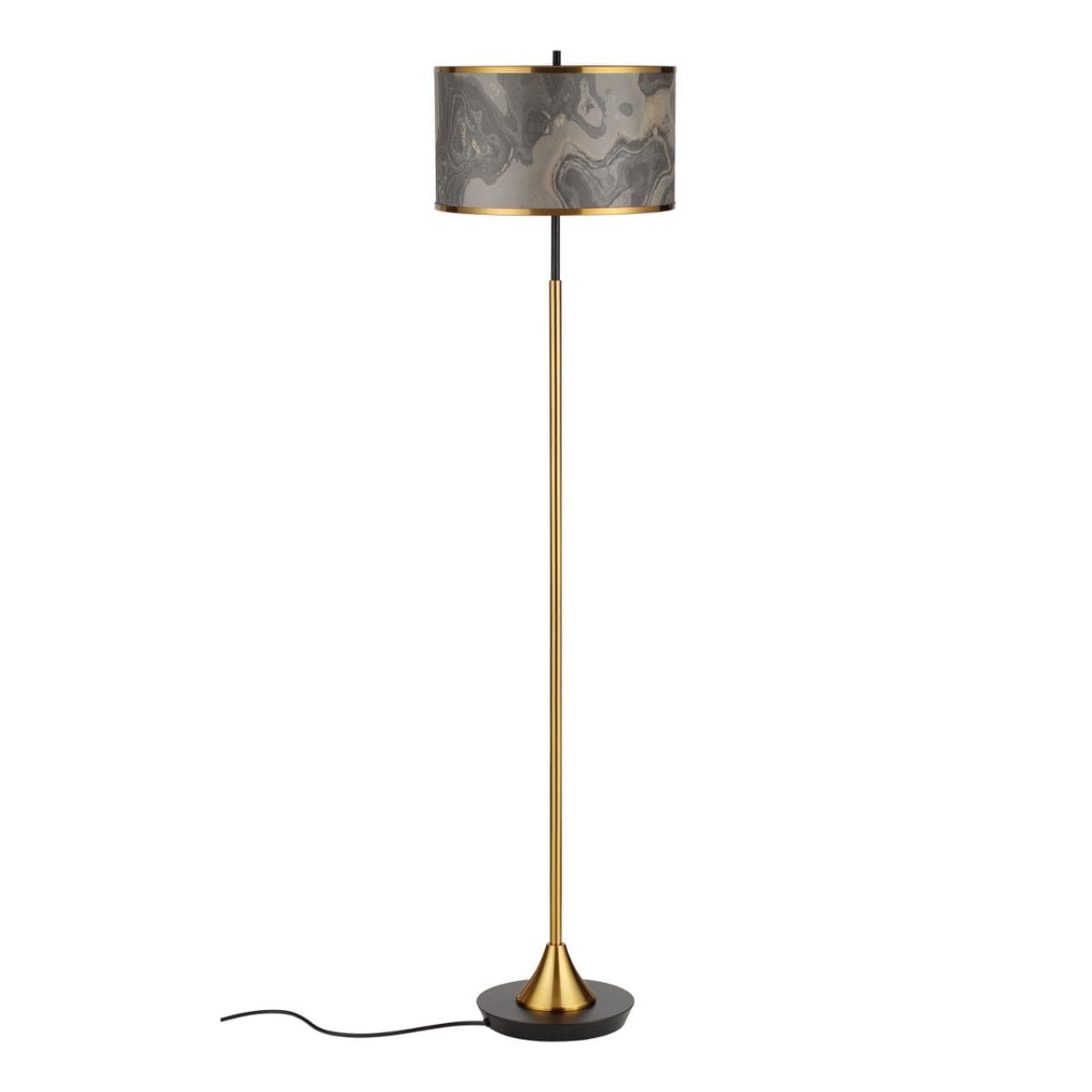 Odeon Light 5064/2F MODERN (В 2-Х КОРОБКАХ) ODL24 405 античн.бронза/серо-беж./металл/натур.камен."шпон" Торшер E27 LED 2*10W BERGI