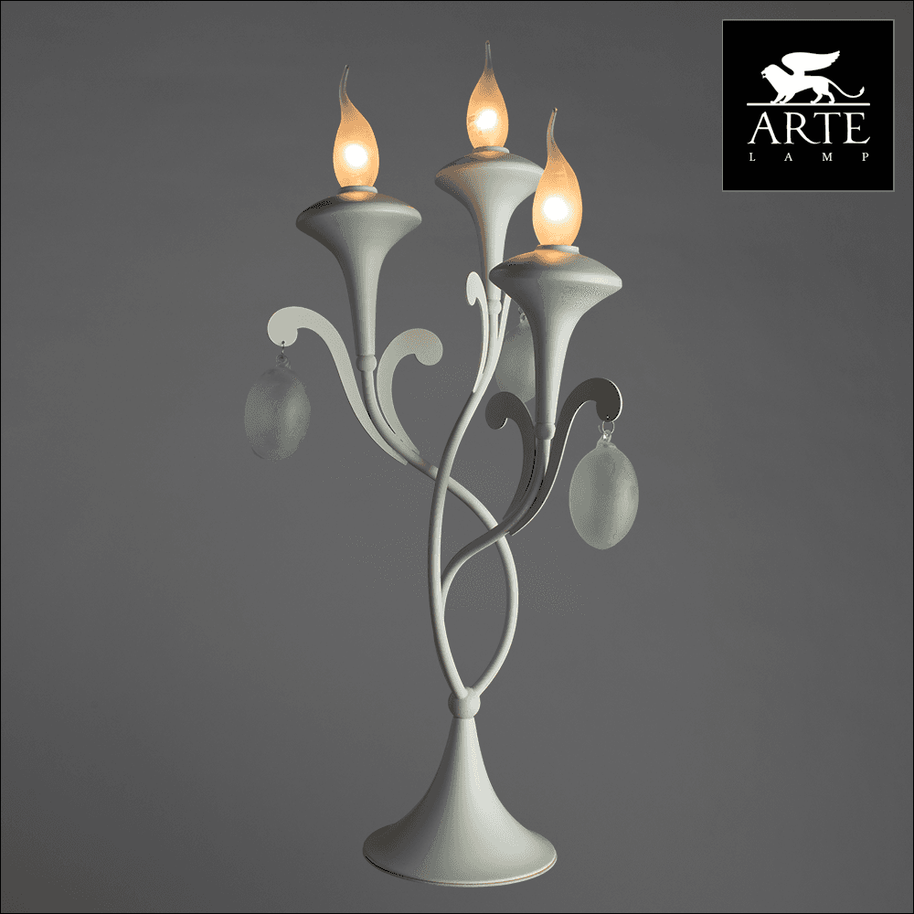 Arte Lamp Montmartre Белая Лампа настольная декоративная 40W E14 A3239LT-3WH — миниатюра 2