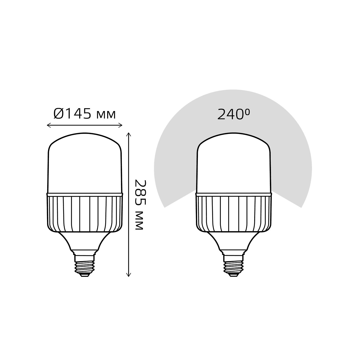 Gauss Лампа Elementary T160 100W 9500lm 4000K E40 LED 63420 — миниатюра 2