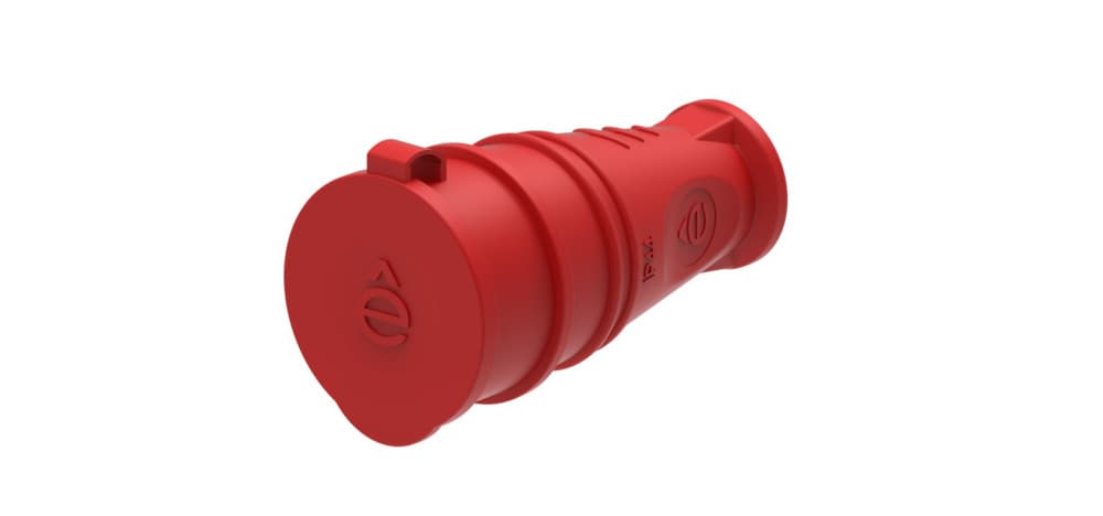 Systeme Electric MultiSet Красная Розетка 2К+З кабельная каучуковая 16А/250В IP44