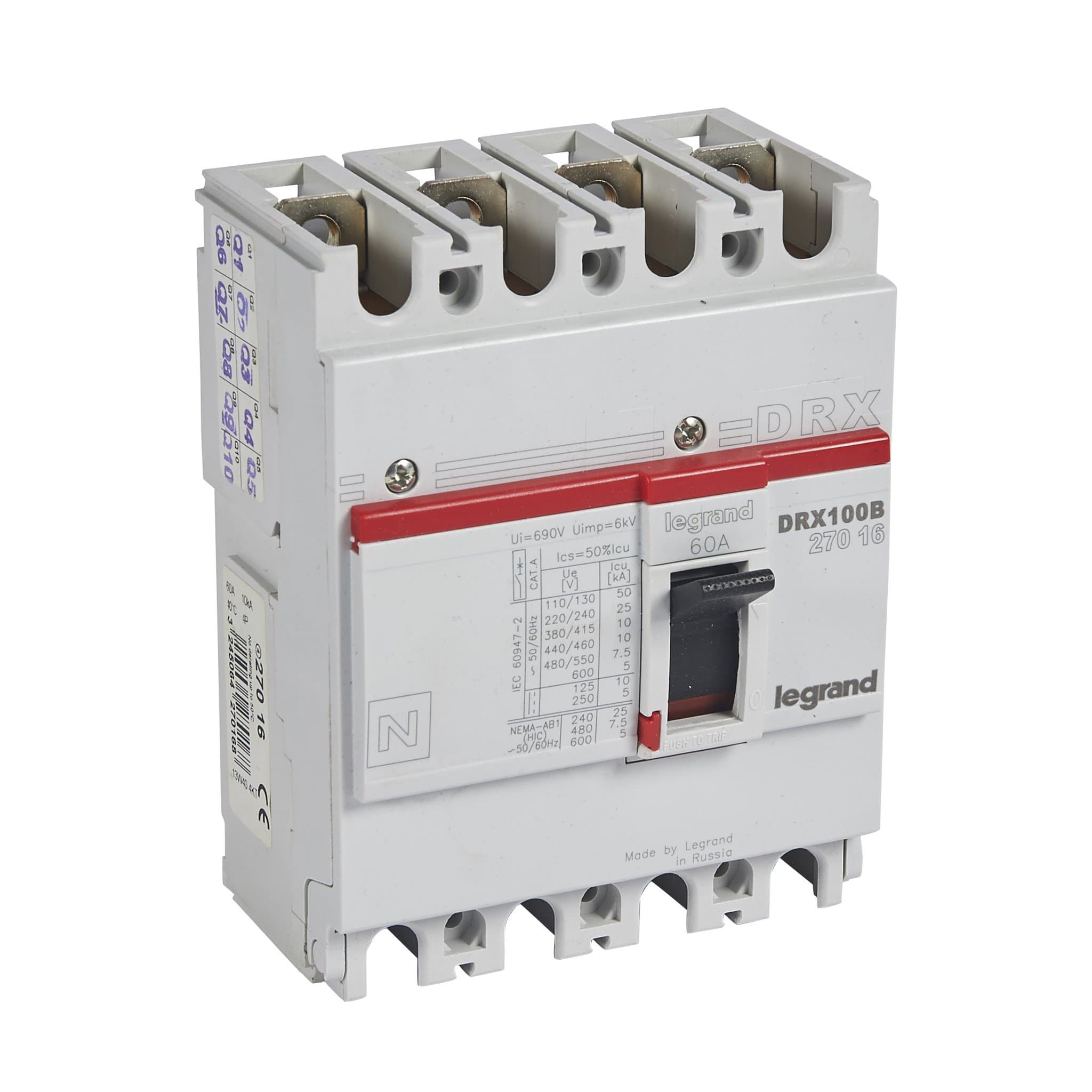 Legrand DRX125 фиксированный 4P 60А 10кА 027016 — миниатюра 1