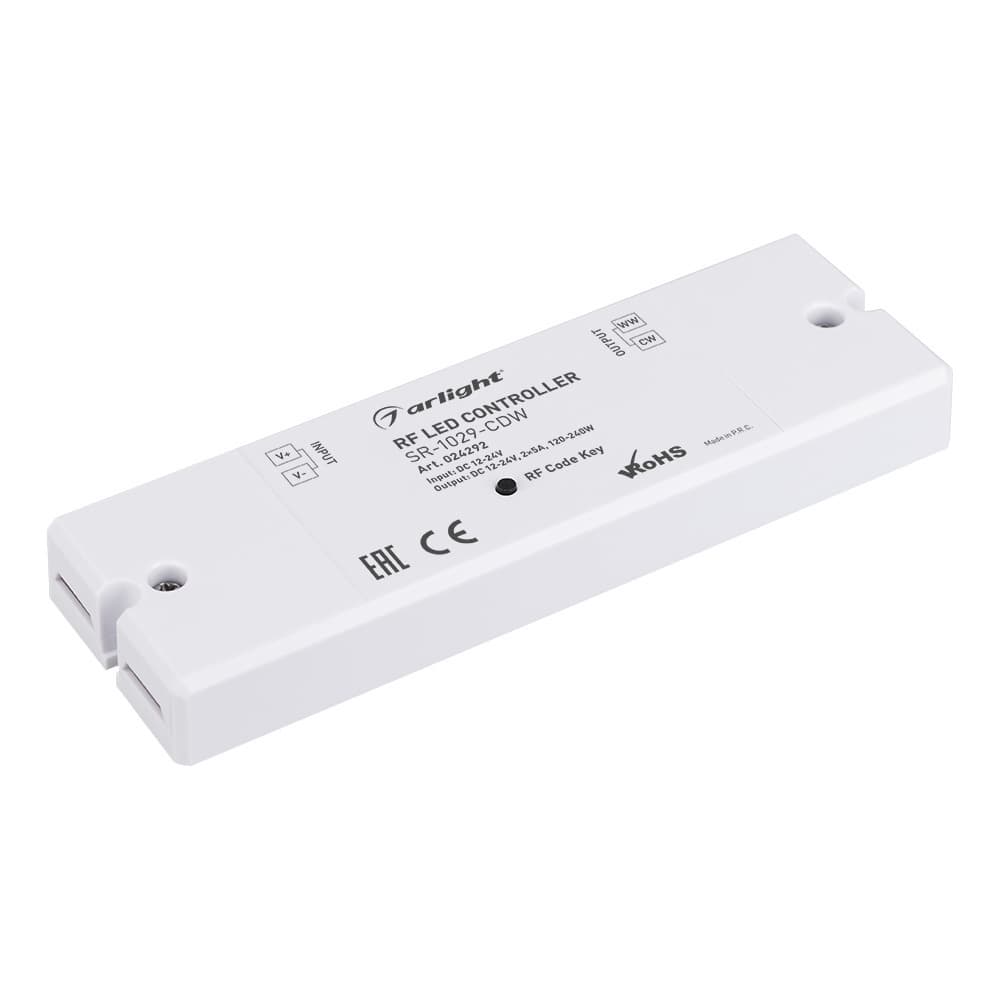 Arlight Контроллер SR-1029-CDW (12-24V, 2x5A) (IP20 Пластик, 3 года) 024292