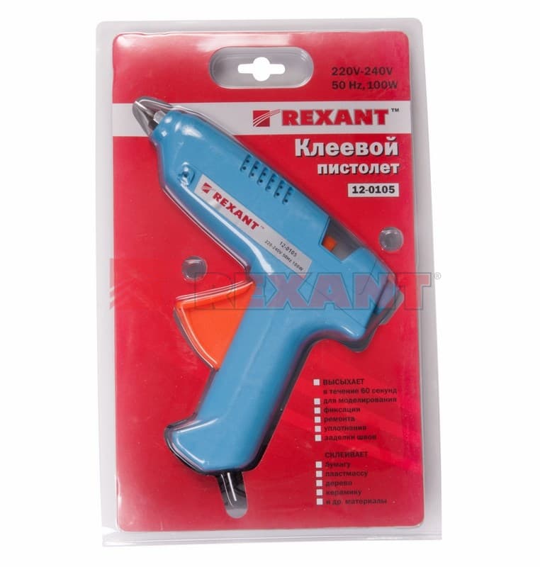 Пистолет клеевой 100Вт Ø11мм (блистер) Rexant 12-0105 — миниатюра 2