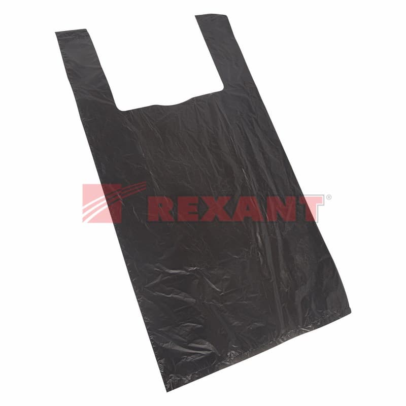 Пакет майка ПНД 42+20*75, 15мкм черная (100шт./уп) Rexant 61-0207