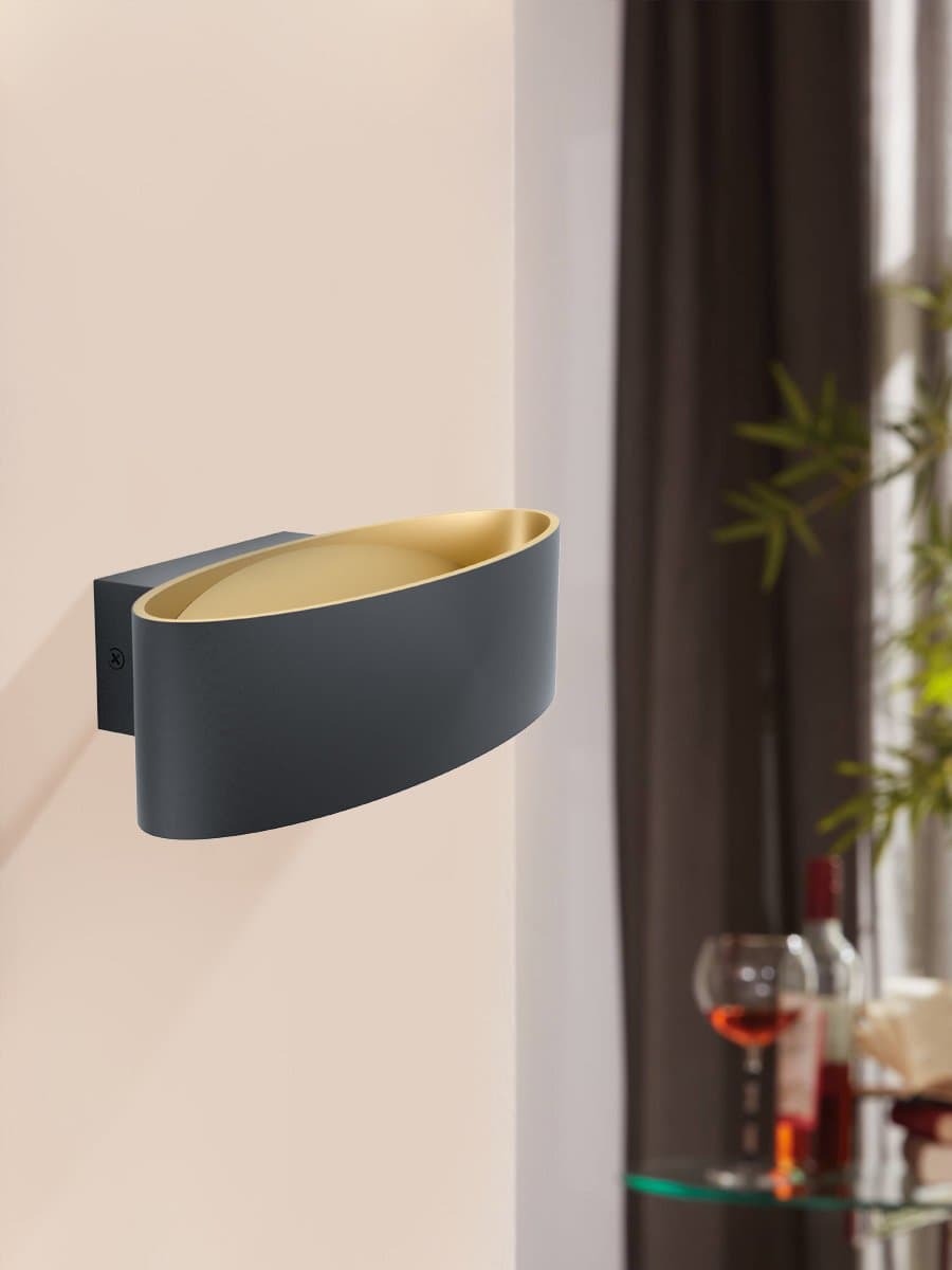 Eglo 98542 Cветодиодный бра MACCACARI, 10W(LED), 1100lm, L270, H75, A130, алюминий, сталь, черный, золото — миниатюра 2
