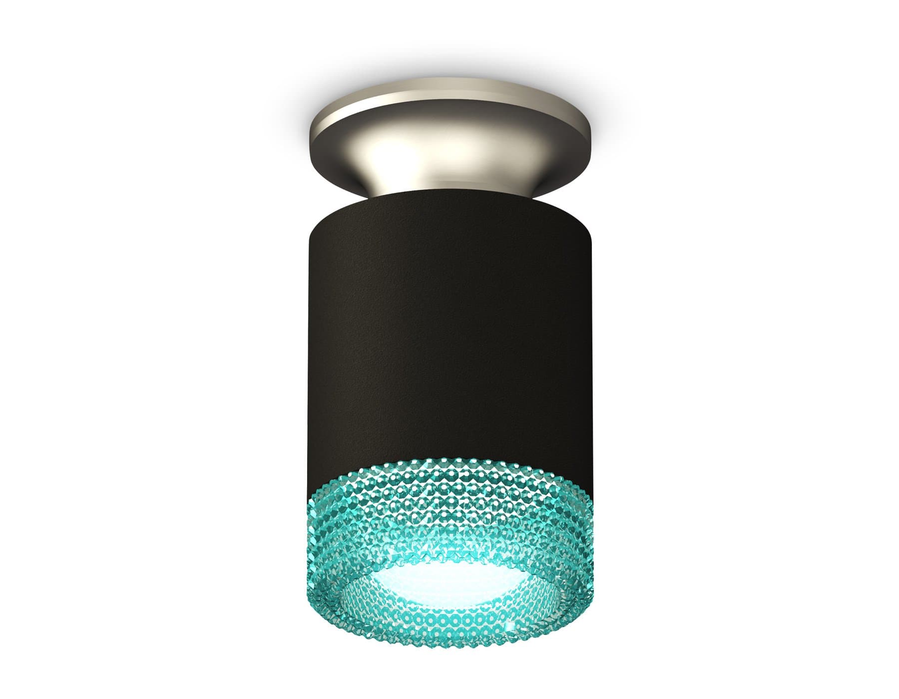 Ambrella Комплект накладного светильника XS6302142 SBK/MCH/BL черный песок/хром матовый/голубой MR16 GU5.3 (N6904, C6302, N6153) — миниатюра 1