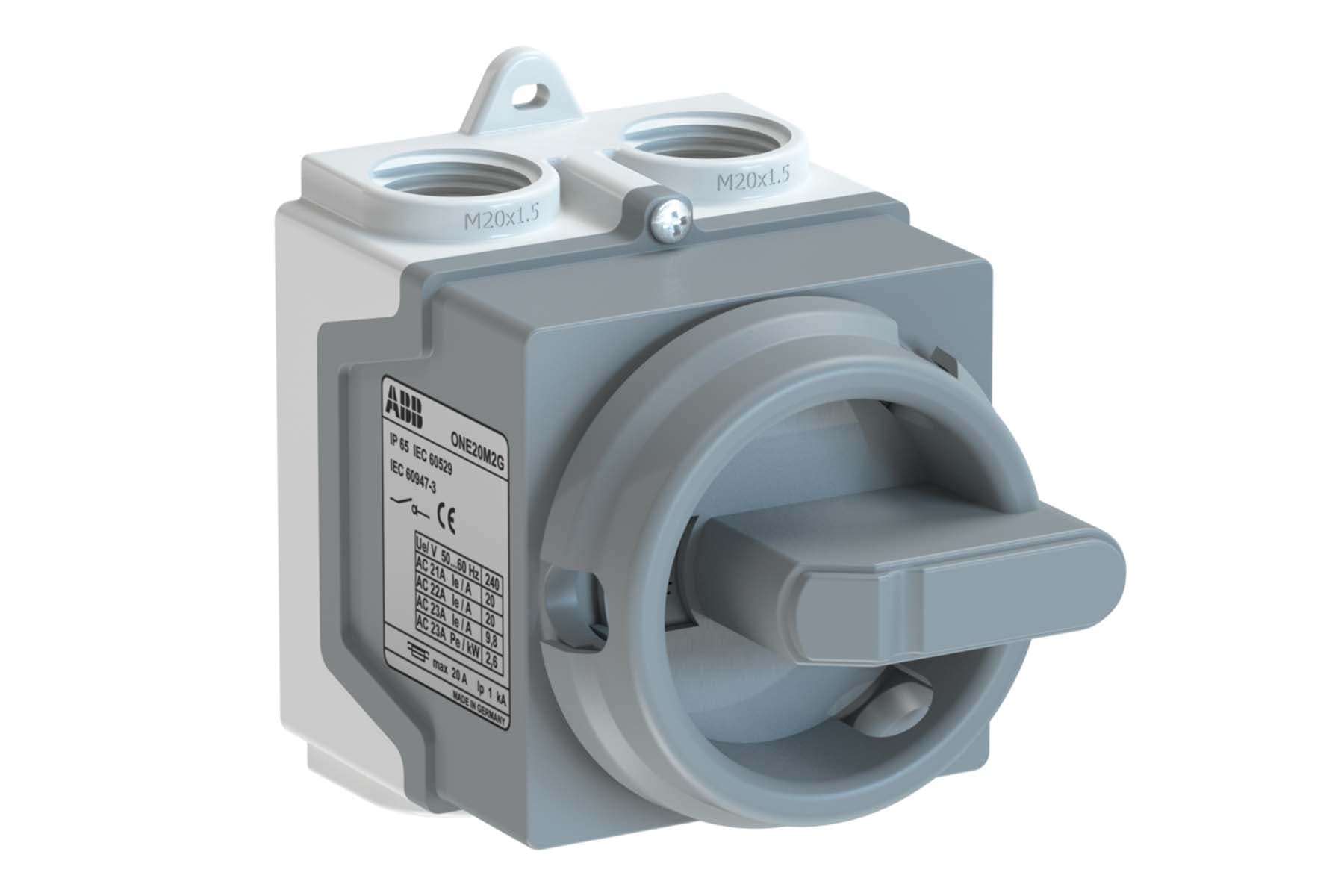 ABB ONE20M2G Выключатель в боксе 2P серый 1SCA135532R1001