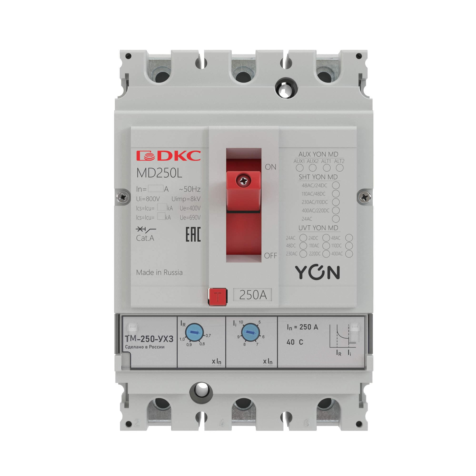 DKC YON pro Автоматический выключатель MD250N-TM025 3P 25А 40kA Ir 0.7…1xIn — миниатюра 2