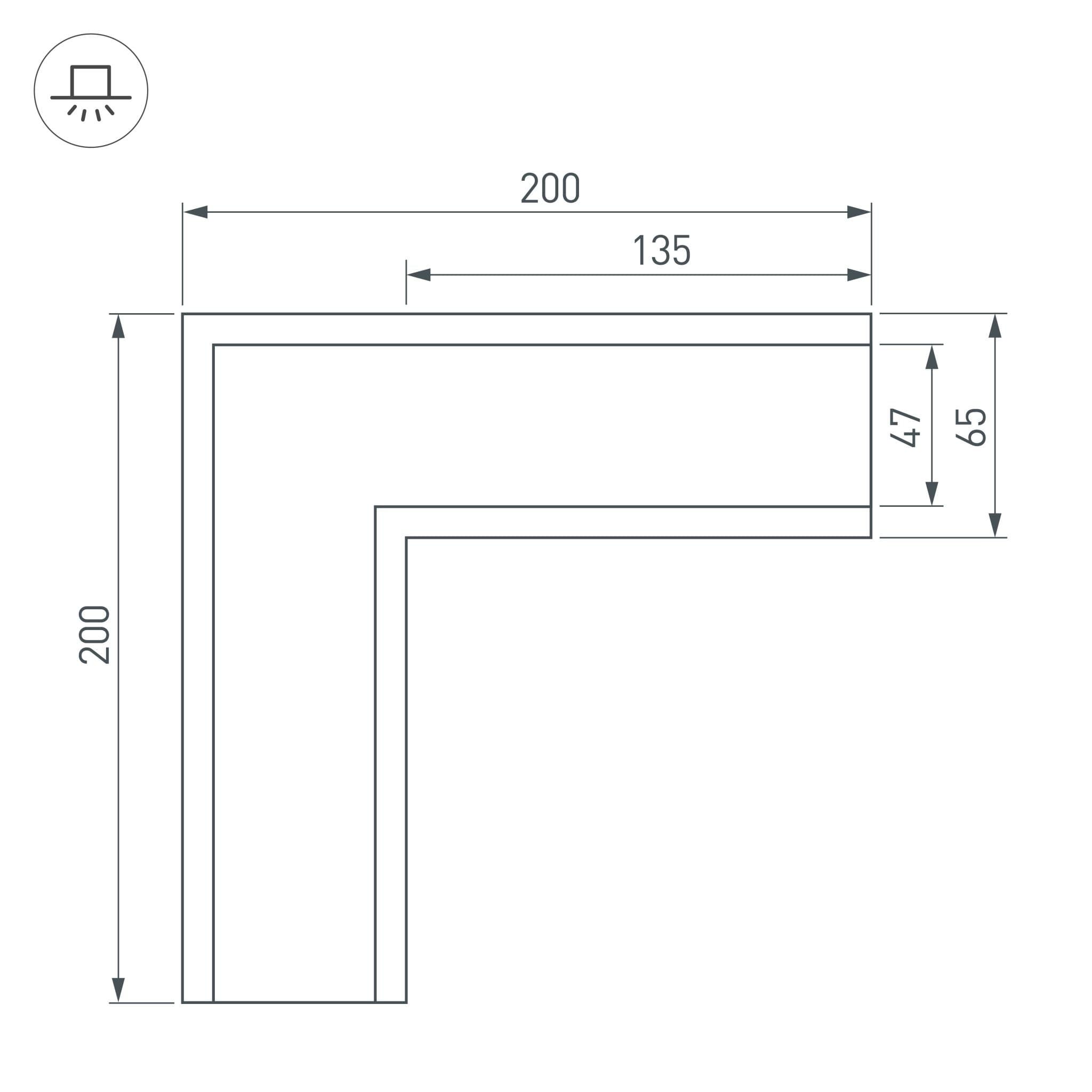 Arlight Угол SL-LINIA65-F (Металл) 030126 — миниатюра 2