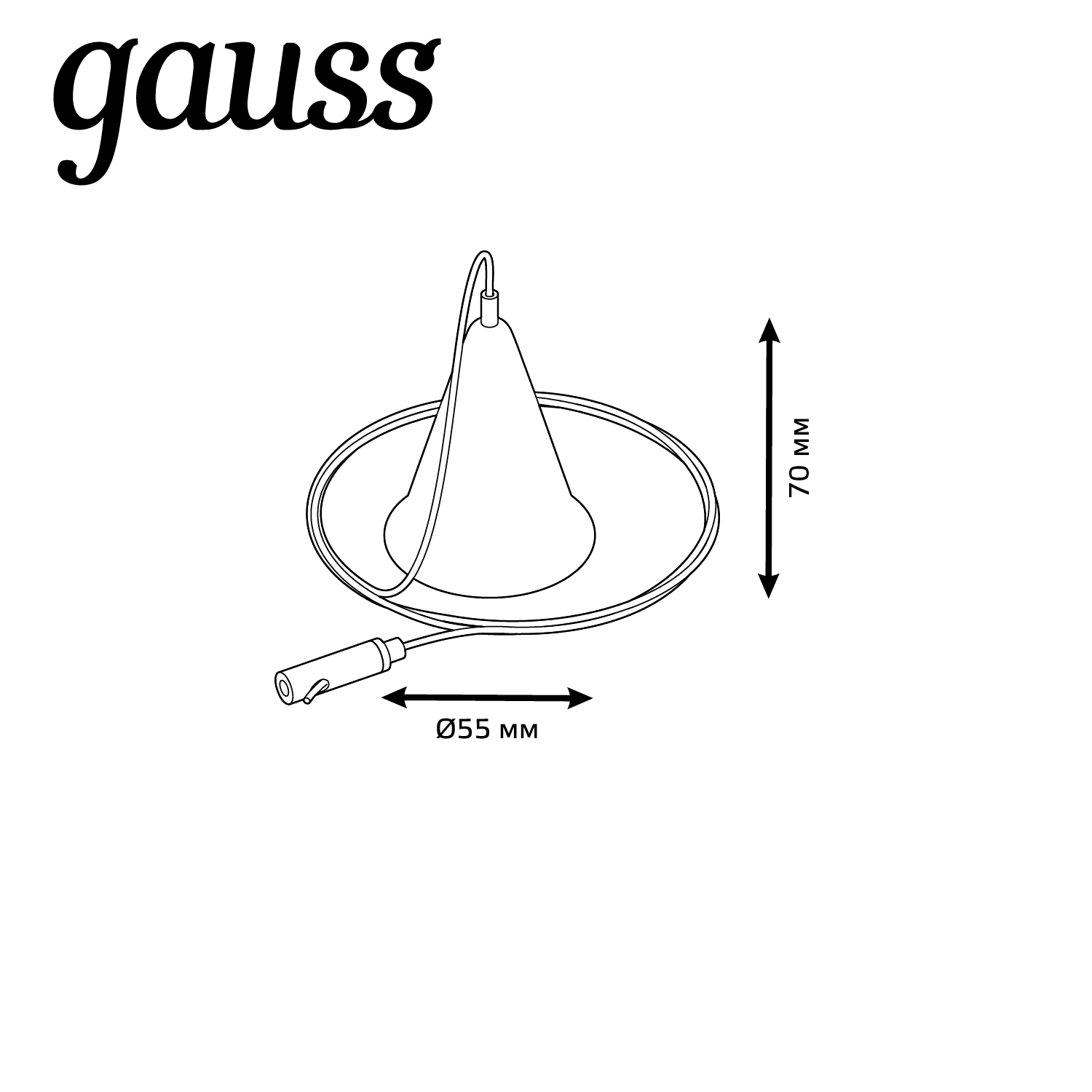 Комплект подвесов для трековых шинопроводов Gauss, 1шт, цвет черный 1/50 TR119 — миниатюра 2