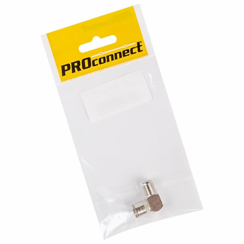 PROconnect Переходник антенный, (гнездо F - гнездо TV), угловой (1шт.) (пакет) 05-4312-4-7