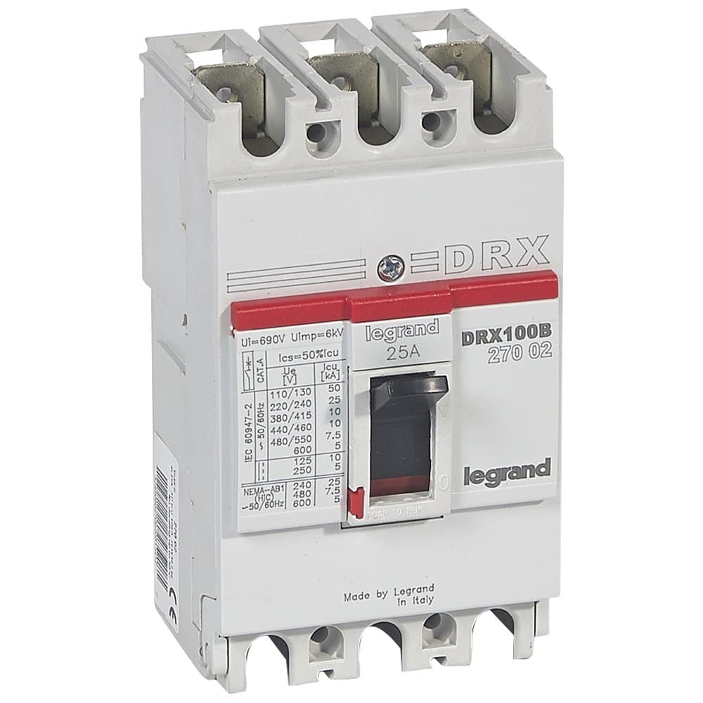 Legrand DRX125 термомагнитный 25A 3П 10KA 027002