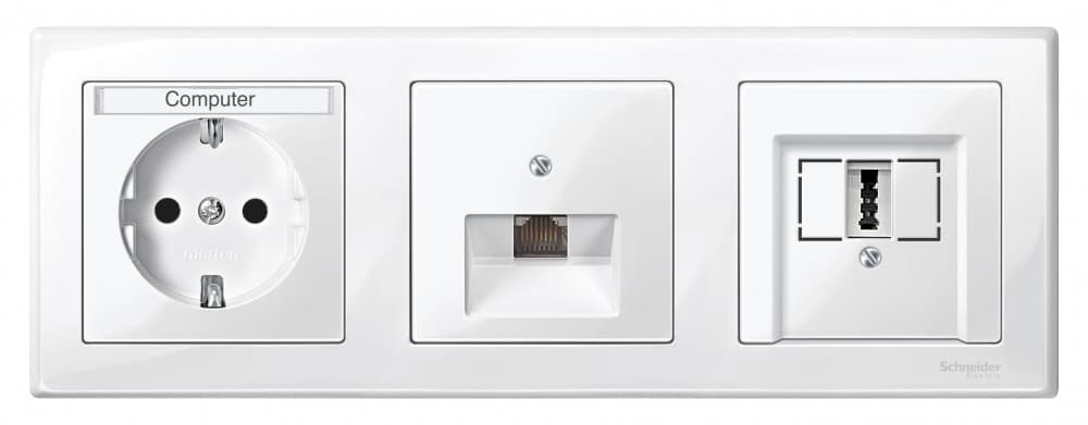 SE Merten SM M-Smart Бел глянец Рамка 3-ая MTN478319 — миниатюра 3