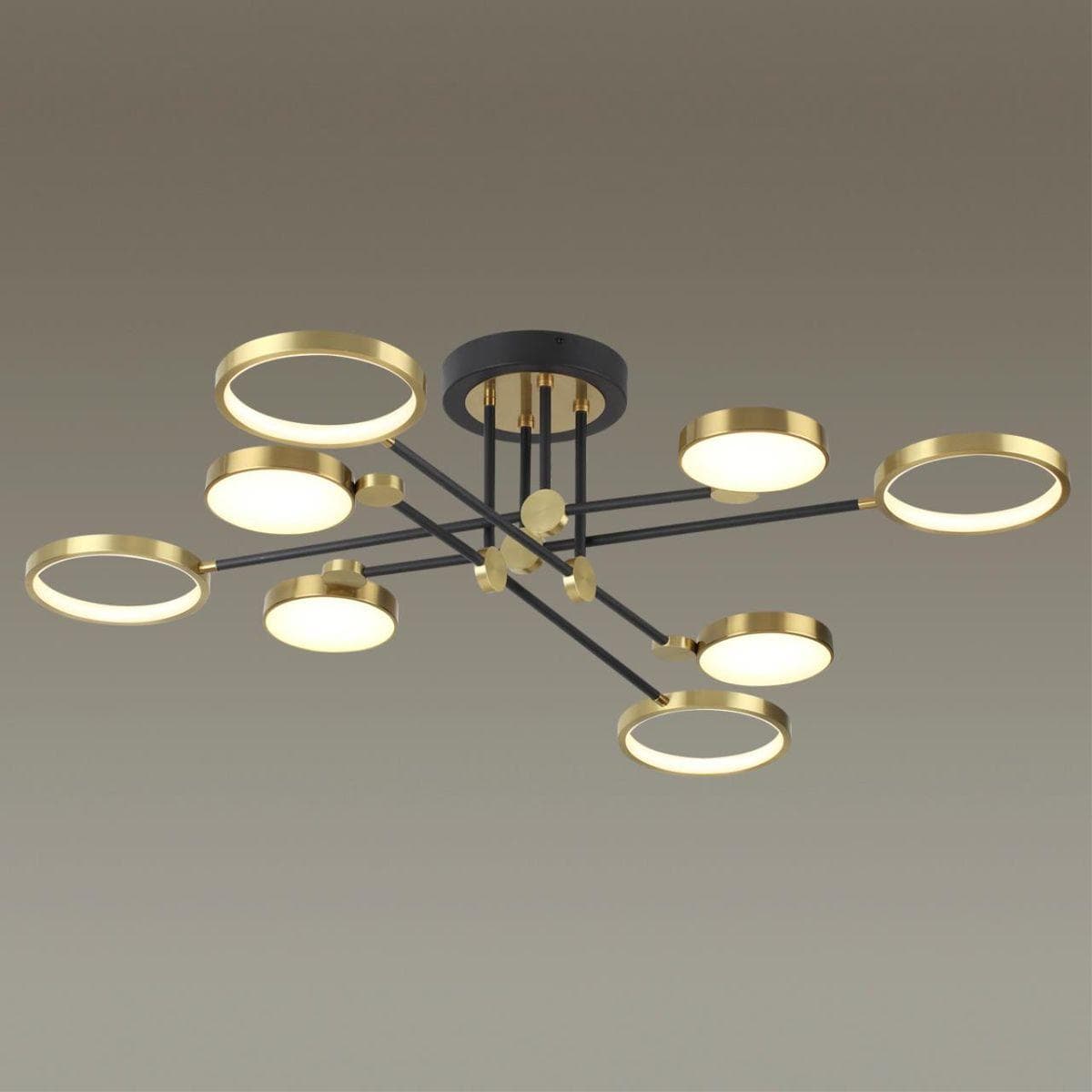 Odeon Light 4320/75CL MIDCENT ODL22 120 металл/черный с бронзой Потолочный светильник IP20 LED 75W DENZEL — миниатюра 4