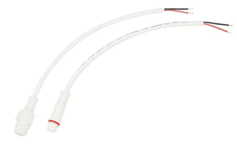Соединительный кабель (2pin) герметичный (IP67) 2х0.35мм² 300V белый Rexant 11-9320