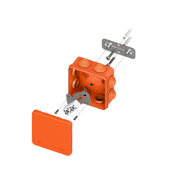 EKF Коробка огнестойкая E45 85x85x40мм с клеммниками 4 полюса 0,5-4мм2 IP55 HF