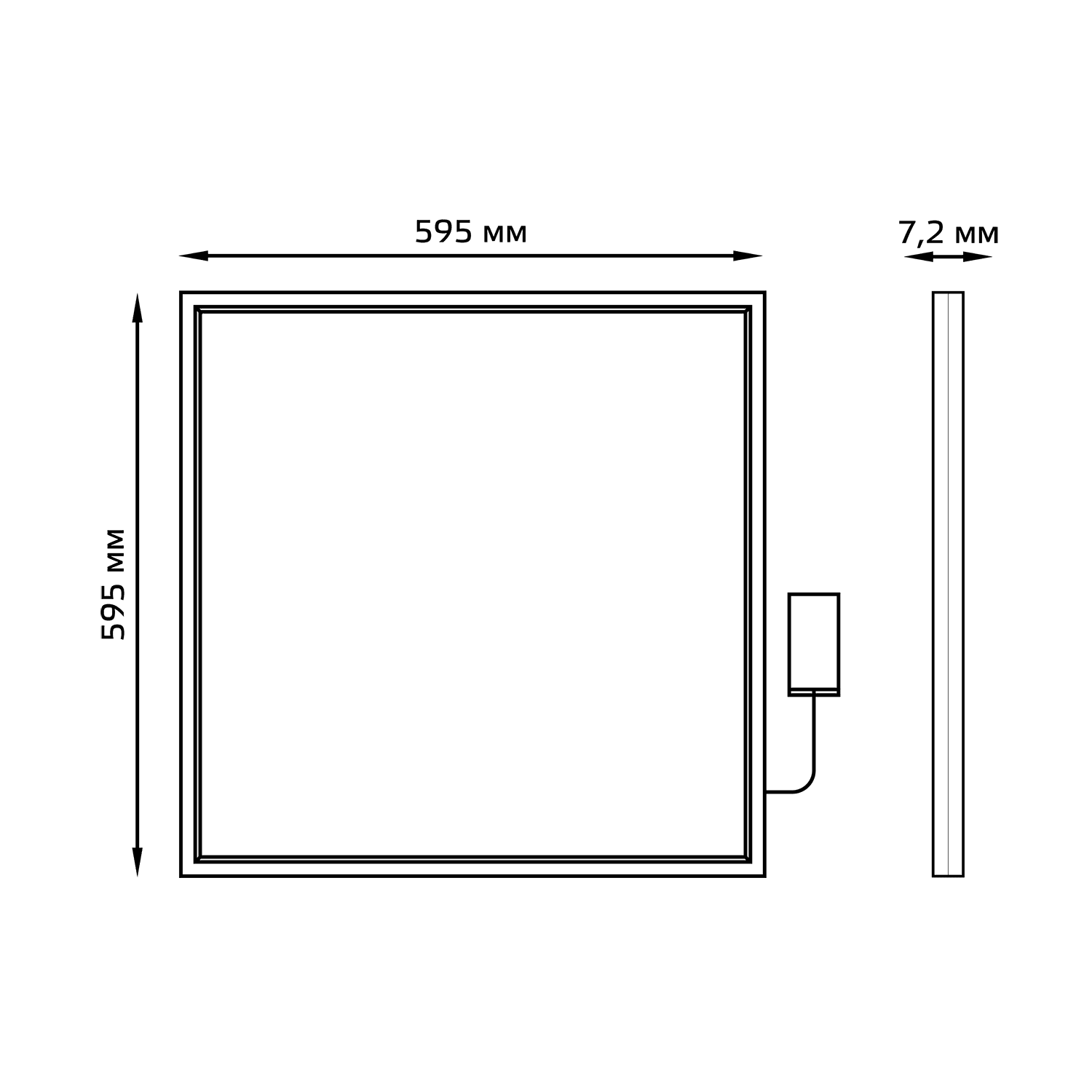 Gauss Светильник офисный 36W 2850lm 4000K IP40 595*595*7,2мм матовый с драйвером LED 145024236 — миниатюра 8