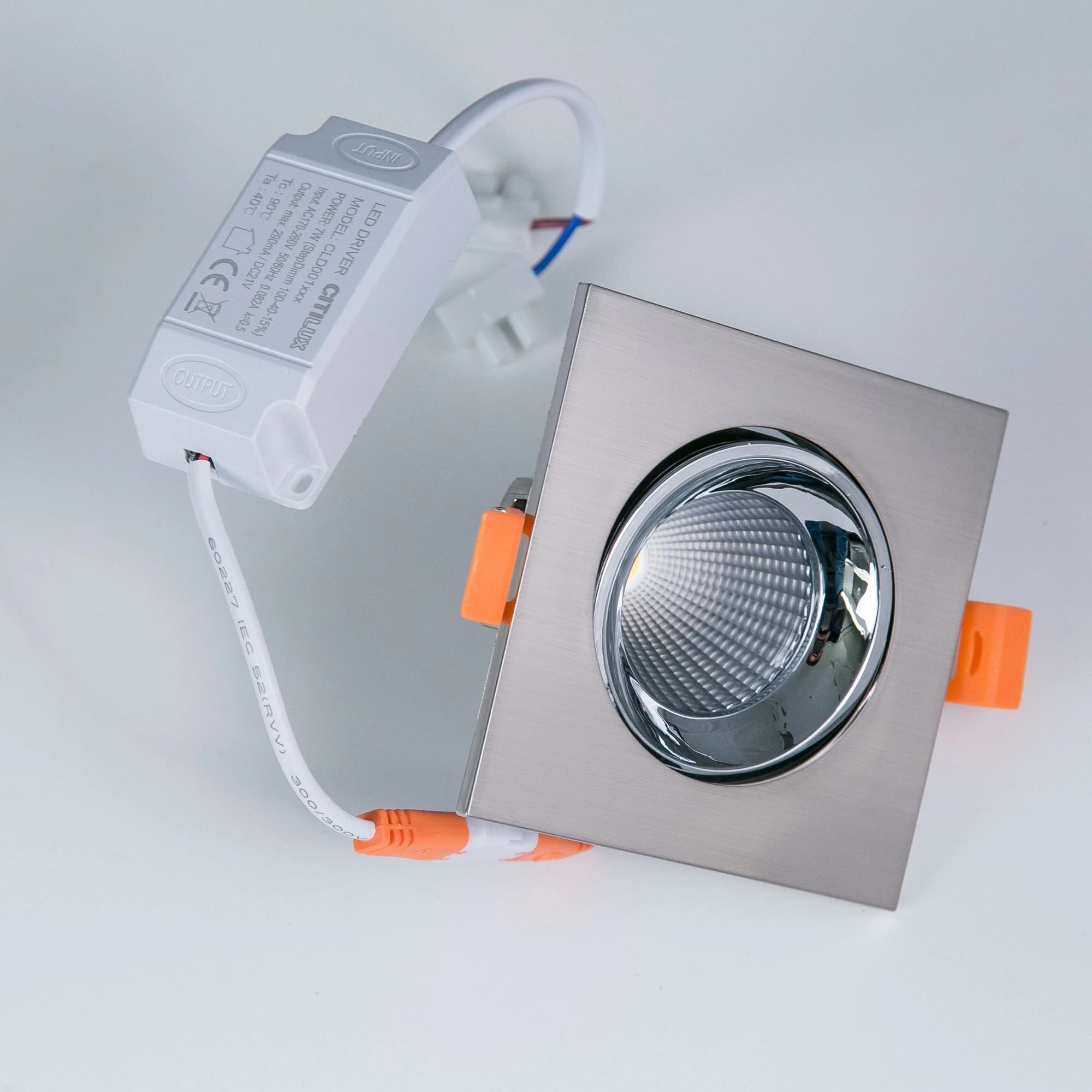 Citilux CLD001KNW5 Альфа ХромМат+Хром Светильник встраиваемый LED 7W*3500K — миниатюра 2