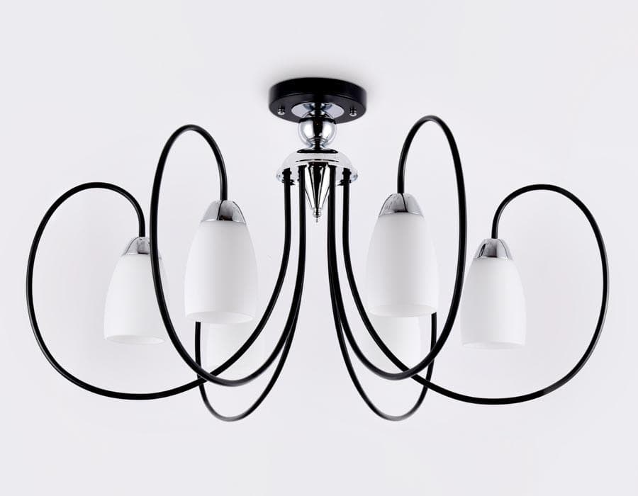 Ambrella Потолочная люстра TR3121/6 BK/CH черный/хром E27 max 40W D850*480 — миниатюра 3