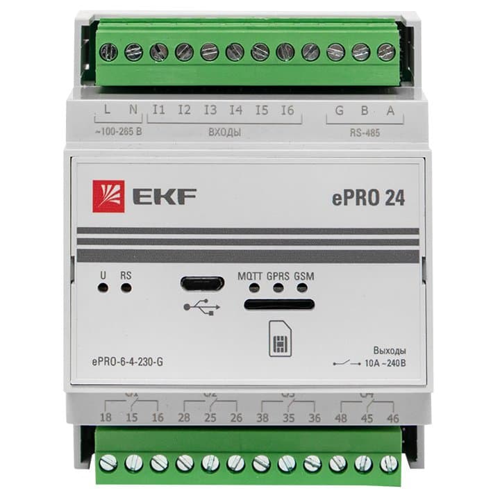 EKF PROxima Модуль базовый ePRO удаленного управления 6вх\4вых 230В GSM ePRO-6-4-230-G — миниатюра 8
