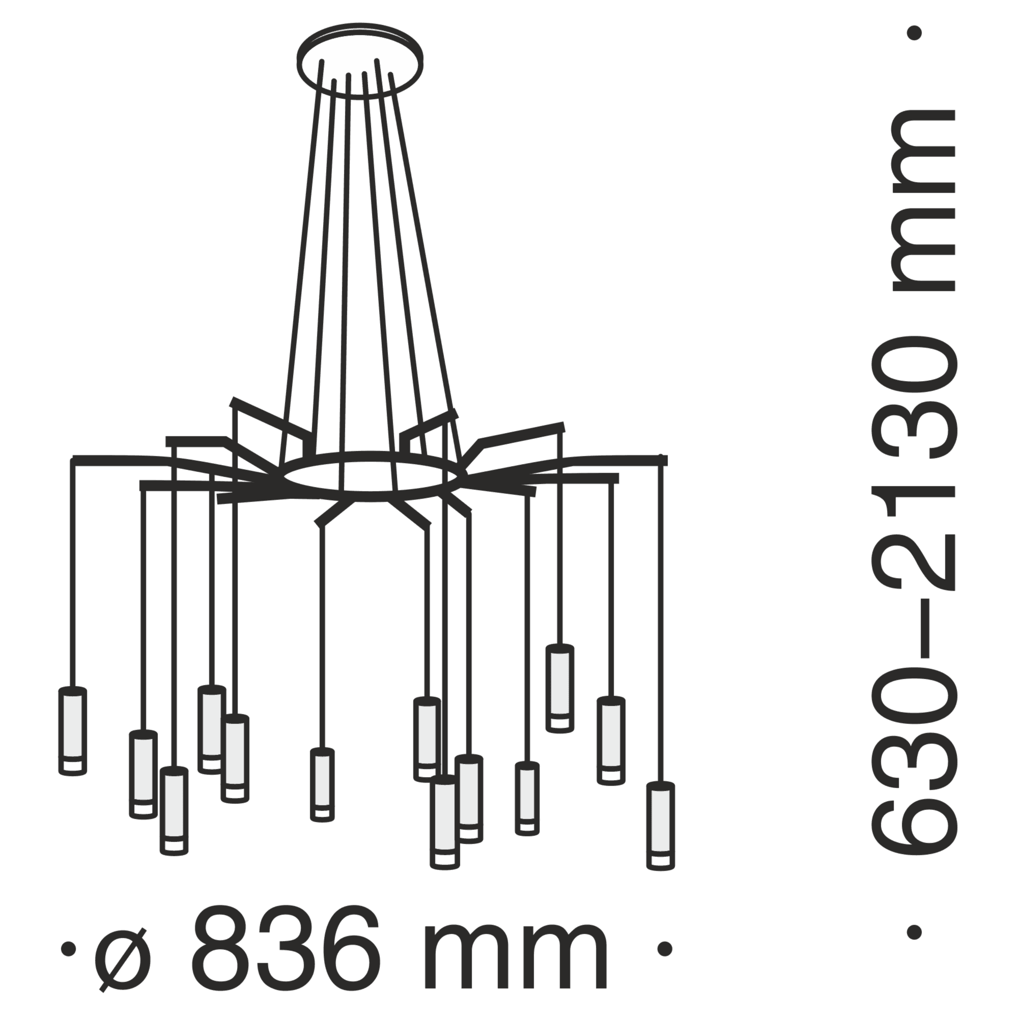 Maytoni Technical Davida Черный Подвесной светильник G9 6W MOD035PL-12B — миниатюра 6