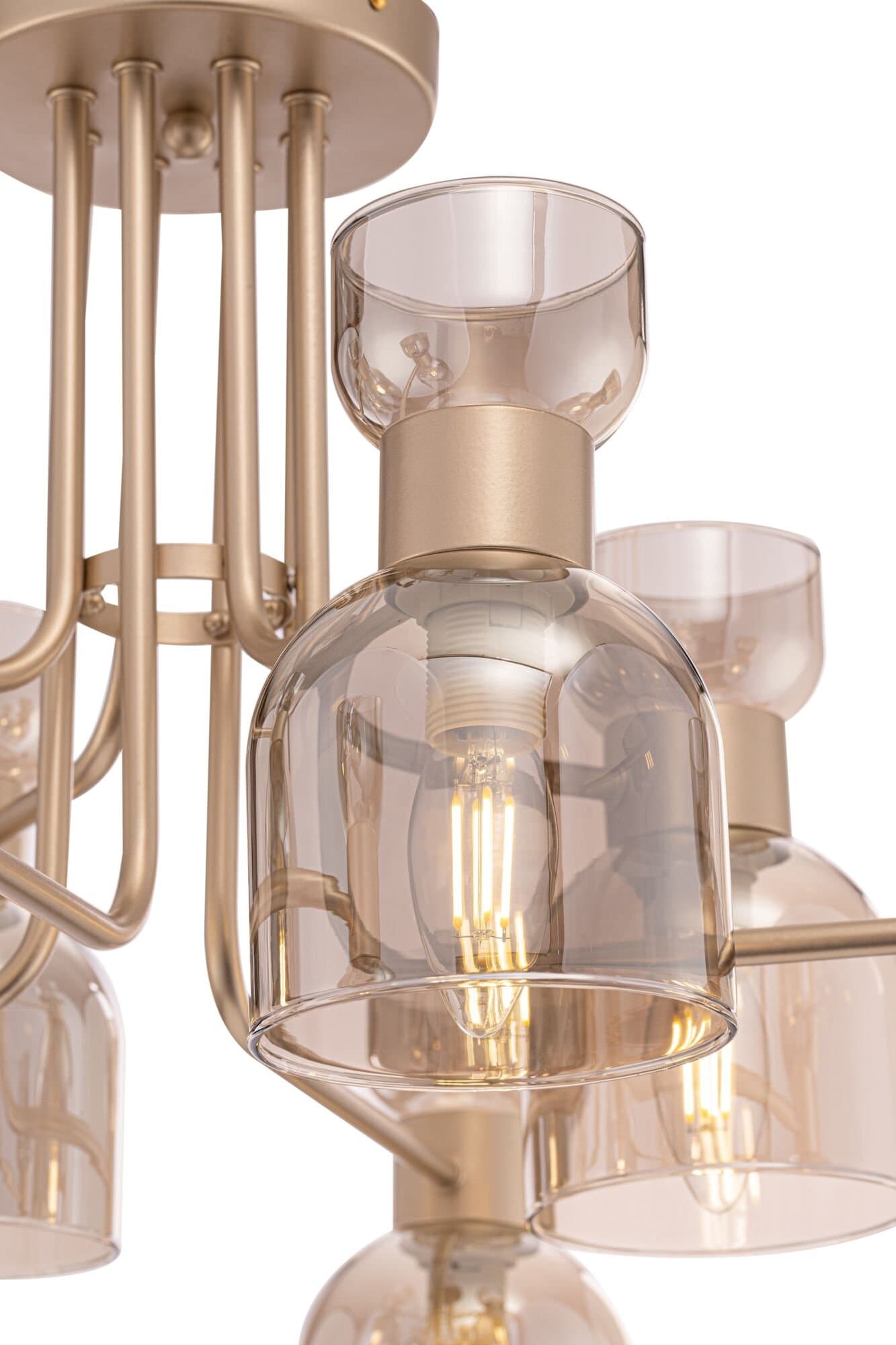 Freya Modern Isla Матовое Золото Люстра FR5094PL-08G — миниатюра 5