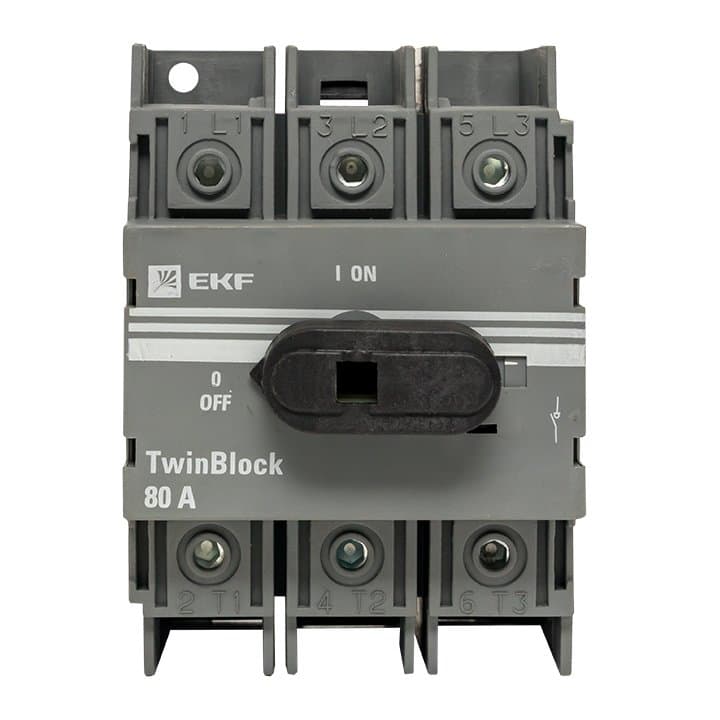 EKF PROxima Рубильник 80A 3P c рукояткой управления для прямой установки TwinBlock — миниатюра 3