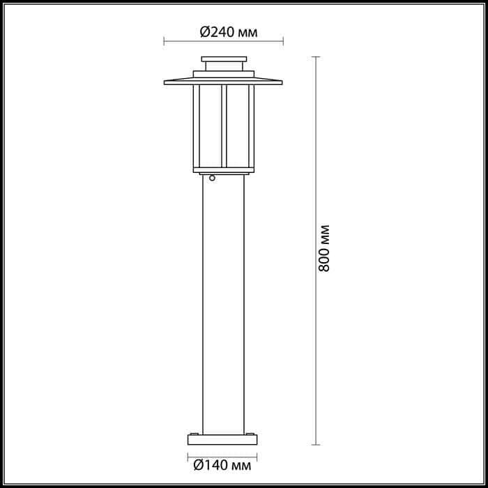 Odeon Light 4047/1F ODL18 702 опал/темно-серый Уличный светильник, 80см IP54 E27 18W 220V MITO — миниатюра 3