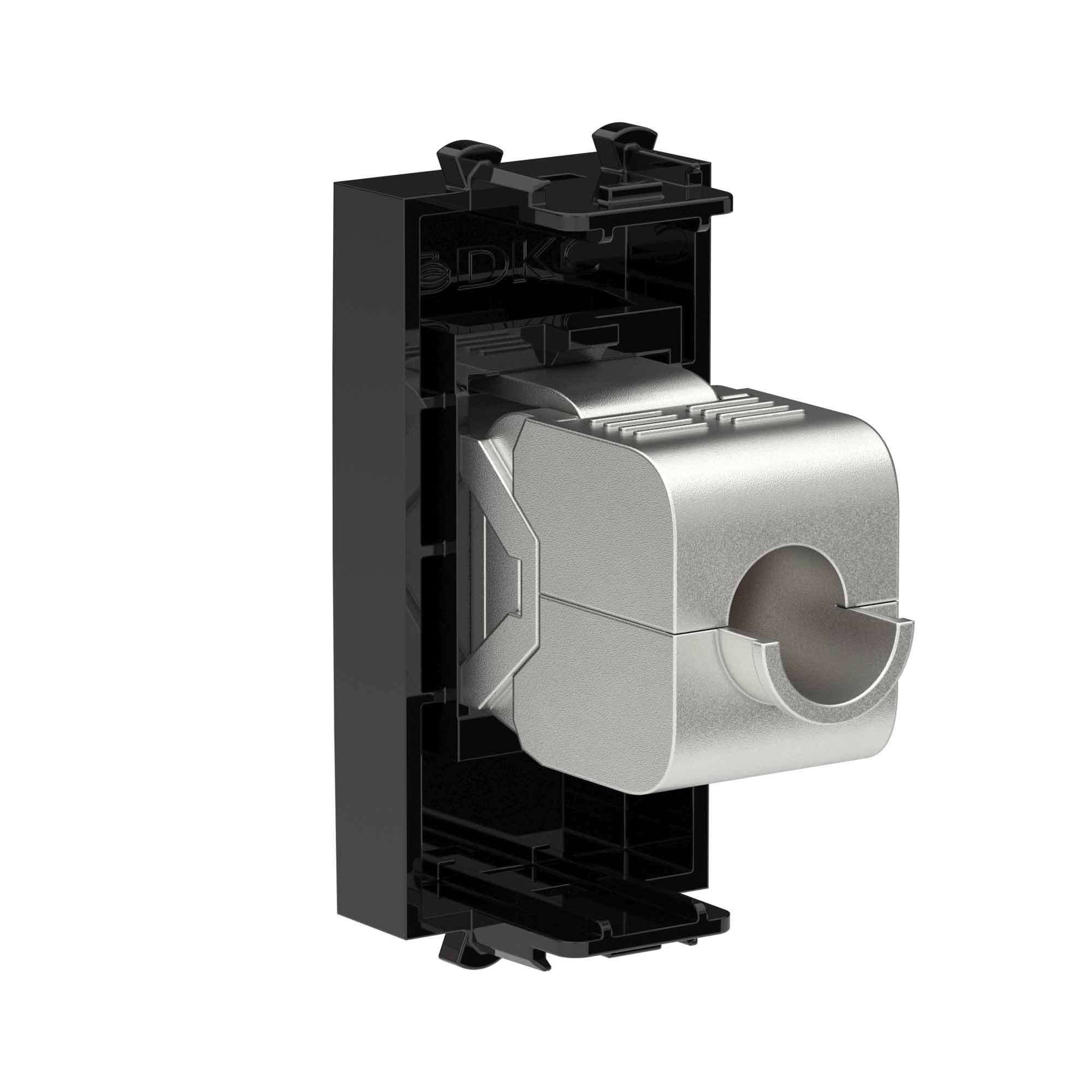DKC Компьютерная розетка RJ-45 без шторки модульная, кат.6 экранированная, "Avanti", "Черный квадрат", 1 модуль — миниатюра 3