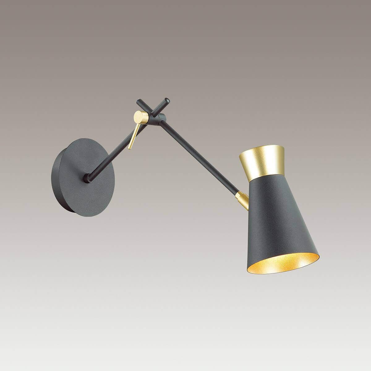 Lumion 3790/1W LN19 081 матовый черный, золотой Бра E14 1*40W 220V LIAM — миниатюра 3