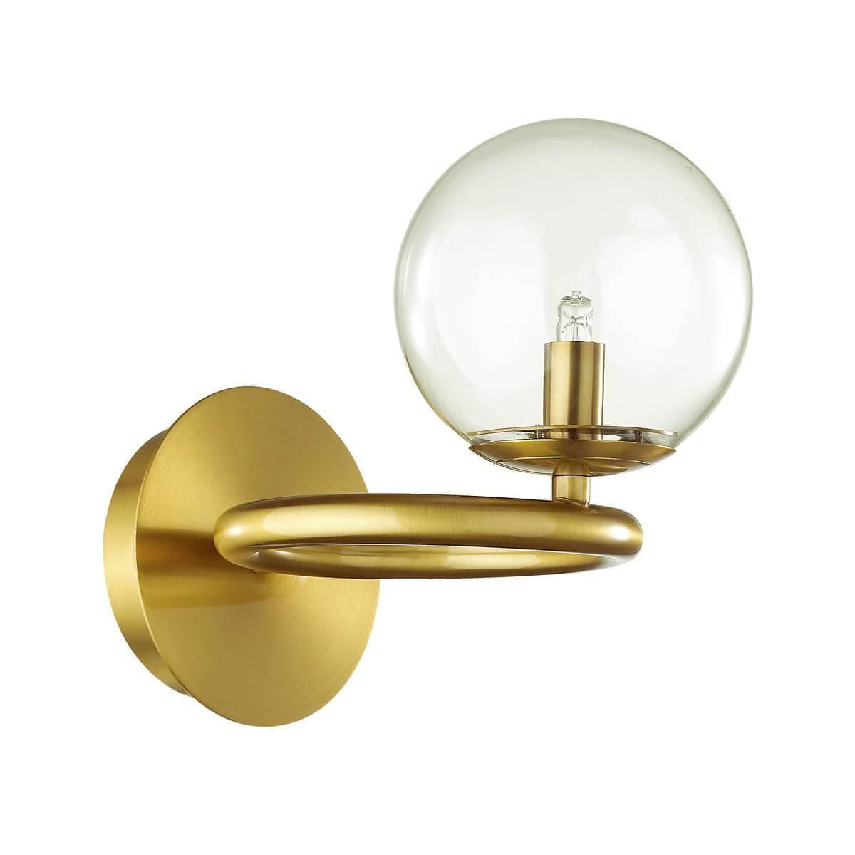 Odeon Light 4276/1W MODERN ODL21 207 прозр/стекло/золотистый Настенный светильник IP20 G9 1*40W NUVOLA