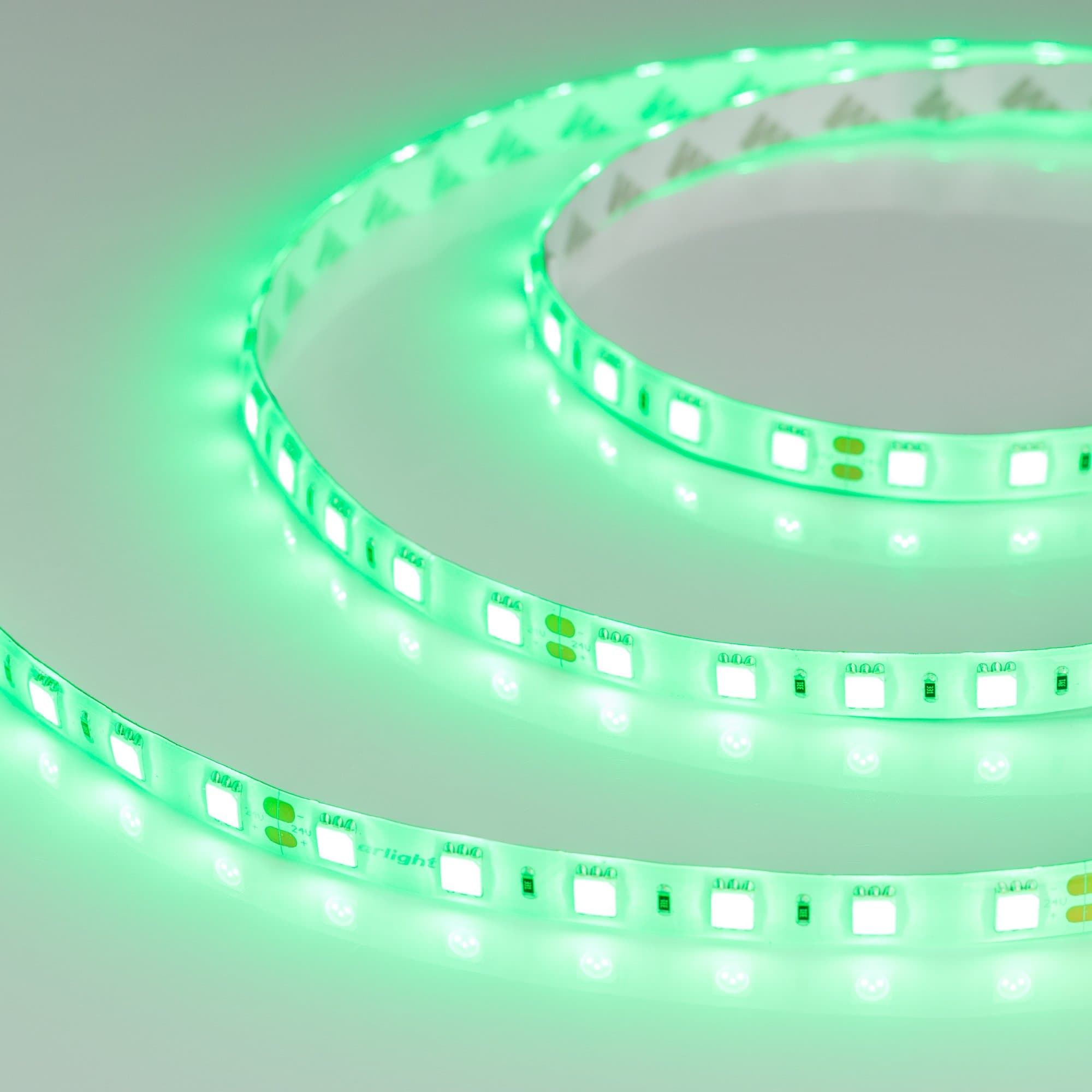 Arlight Светодиодная лента RTW 2-5000SE 24V Green 2x (5060, 300 LED, LUX) (14.4 Вт/м, IP65) 016505 — миниатюра 2