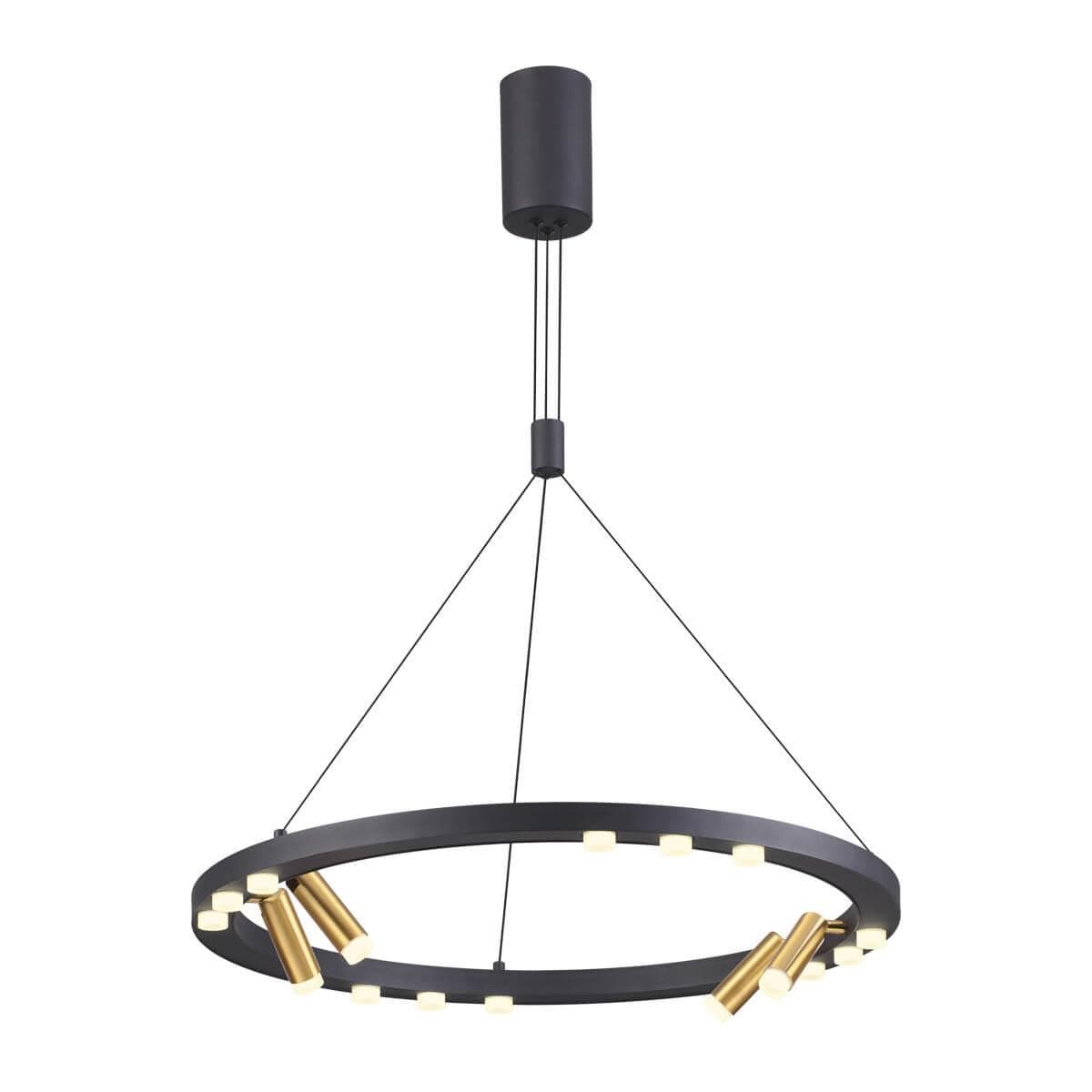 Odeon Light 3918/48L ODL20 39 черный/золотистый/металл Подвесной светильник LED 48W 4000K BEVEREN — миниатюра 1