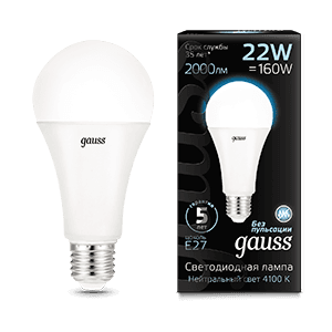 Gauss Лампа A70 22W 2000lm 4100K E27 LED 102502222