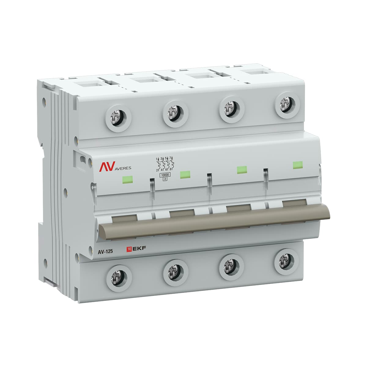 EKF Выключатель автоматический AV-125 4P 100A (C) 10kA AVERES mcb125-4-100C-av