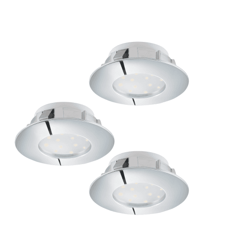 Eglo Комплект светодиод. встраив. светильников PINEDA, 3х6W(LED), ?78, IP44, пластик, хром 95822