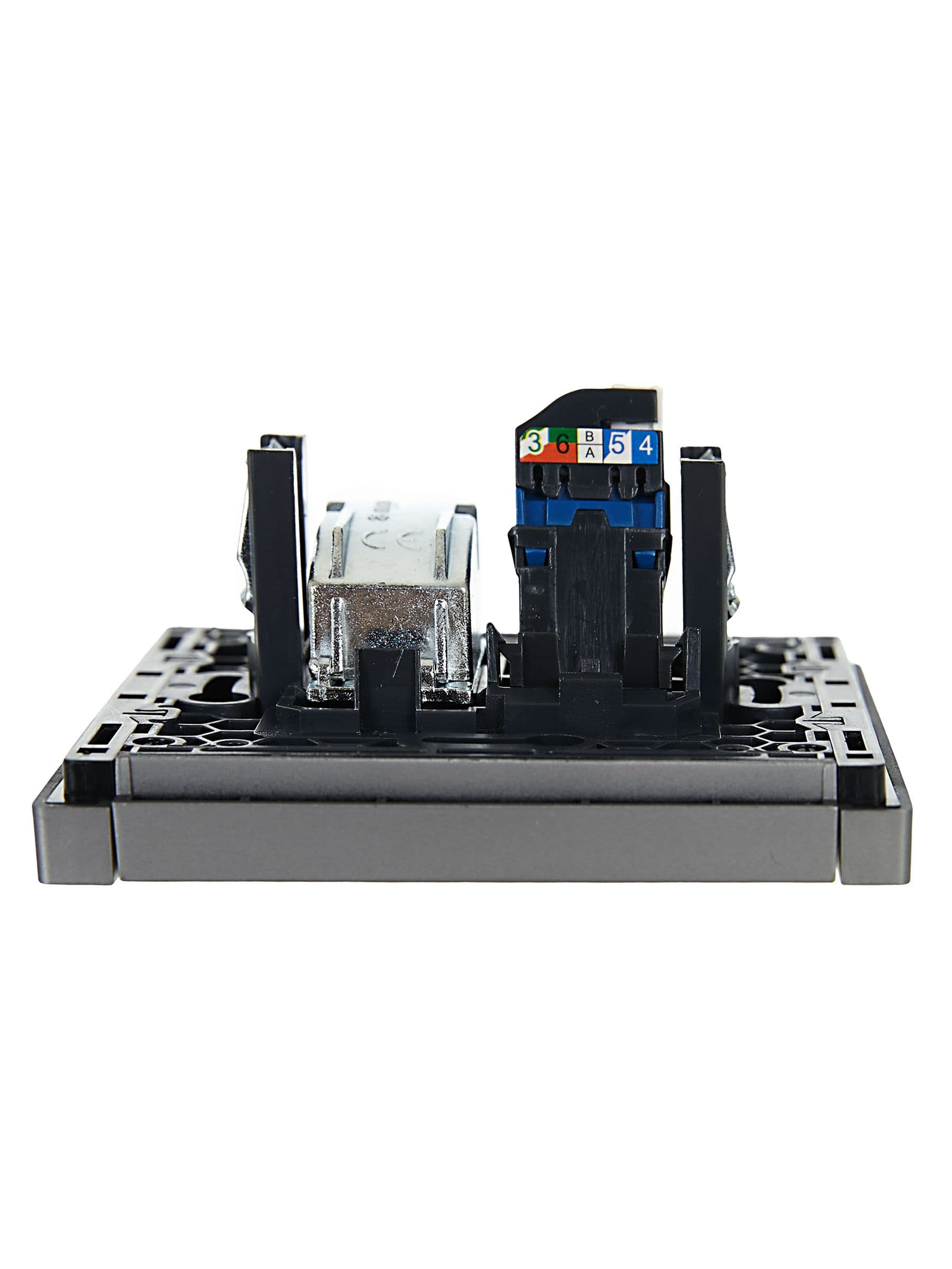 IEK FORTE&PIANO Сталь Розетка двойная TV+RJ45 кат.6 FP537 — миниатюра 5