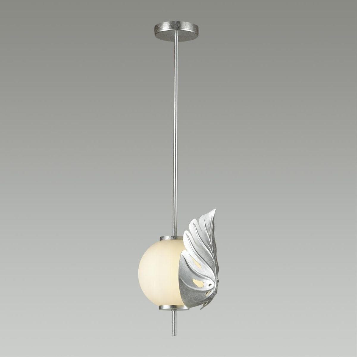 Odeon Light 4865/1 MODERN ODL_EX22 45 серебристый/белый/стекло Подвес E14 1*40W JUNGLE — миниатюра 4