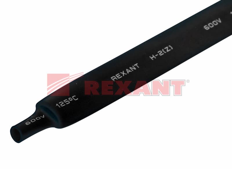 9.0 / 4.5 мм 1м термоусадка черная Rexant 20-9006 — миниатюра 2
