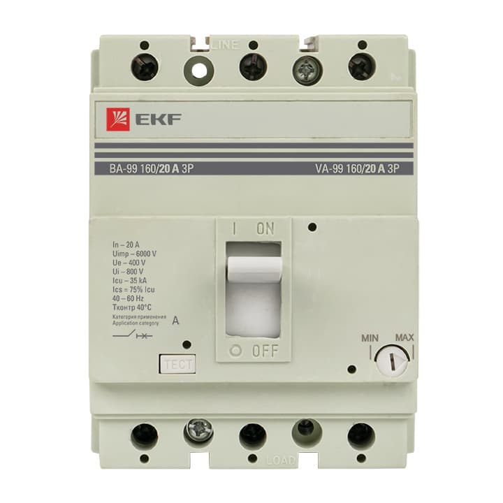 EKF Выключатель автоматический ВА-99 160/20А 3P 35кА PROxima — миниатюра 4