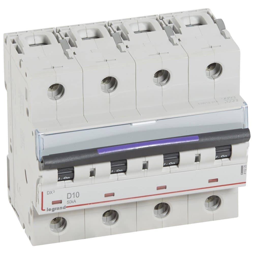 Legrand DX3 Автоматический выключатель 50кА 10А 4P D 410225 — миниатюра 1