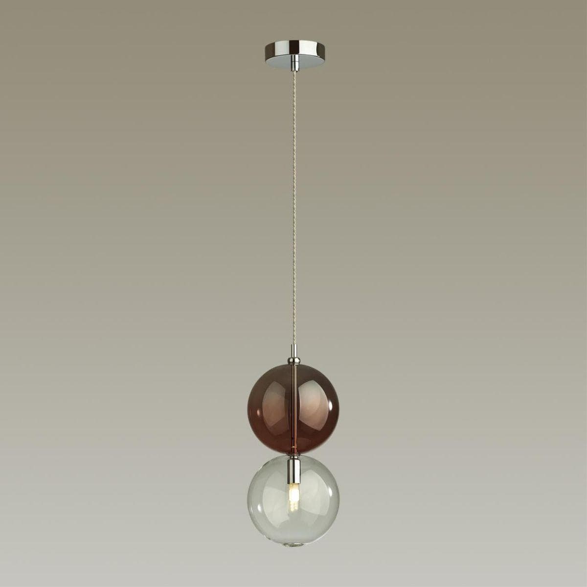 Odeon Light 4980/1C PENDANT ODL22 239 хром/ темн.бордовый/стекло Подвес G9 1*40W TWIXY — миниатюра 4