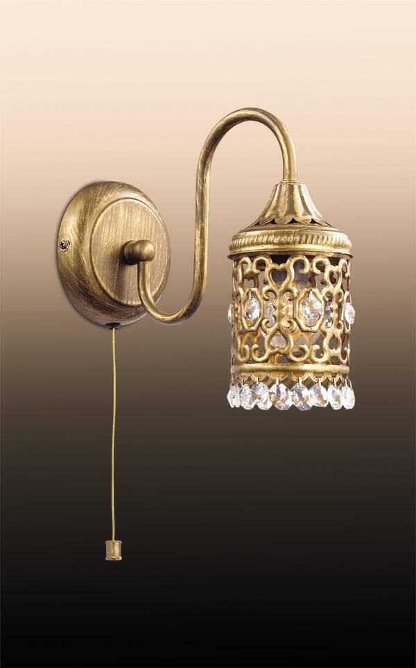 Odeon Light 2641/1W ODL14 241 "под бронзу"/хрусталь Бра с выкл  E14 40W 220V Salona — миниатюра 2