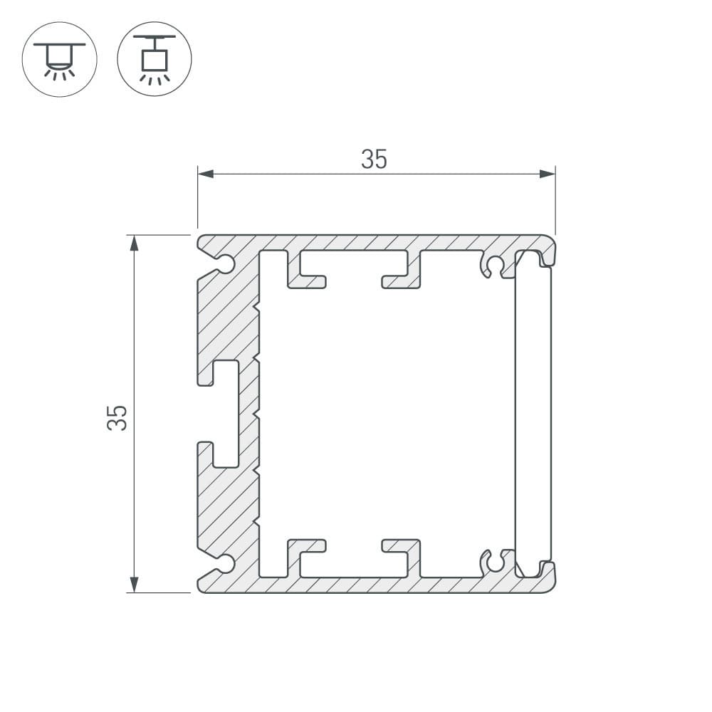 Arlight Профиль SL-ARC-3535-D1500-W90 SILVER (1180мм, дуга 1 из 4) (Алюминий) 026598 — миниатюра 3