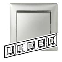 Legrand Valena Алюминий/Серебряный штрих Рамка 5-ая горизонт. 770355 — миниатюра 2