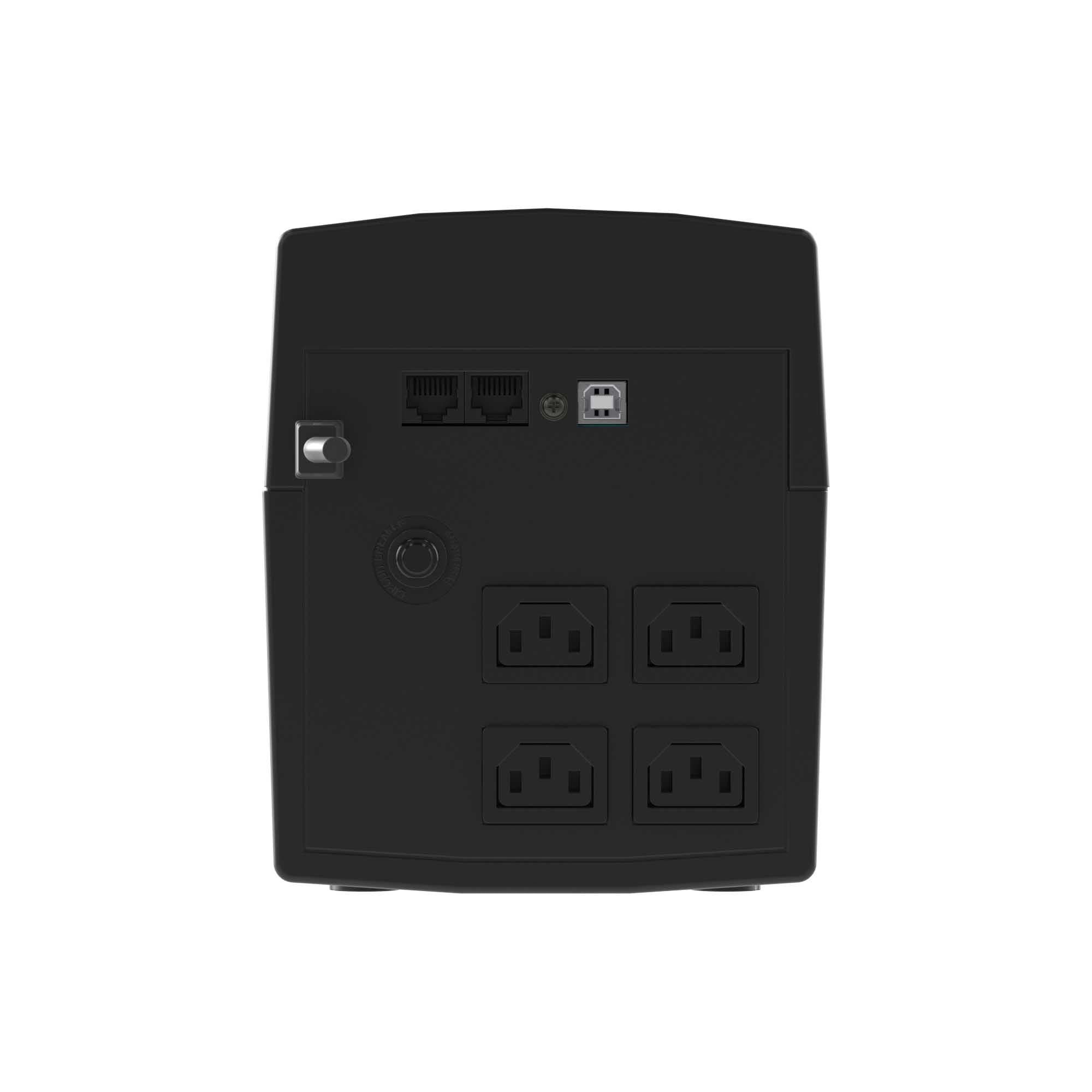 DKC Линейно-интерактивный ИБП ДКС серии Info LCD, 1200 ВА/720 Вт, 1/1, 4xIEC C13, USB + RJ45, LCD, 2x7Aч — миниатюра 4