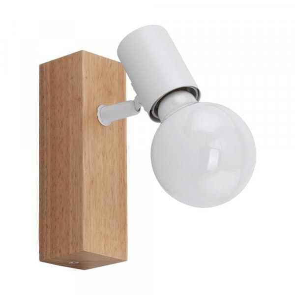 Eglo 33168 Спот TOWNSHEND 3, 1x10W (E27), L165, B50, дерево, сталь, коричневый, белый — миниатюра 1